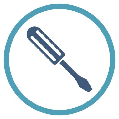 Tornavida düz yuvarlak vektör simgesi