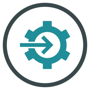 Dişli Tümleştirme Düz Yuvarlak Vektör Simgesi