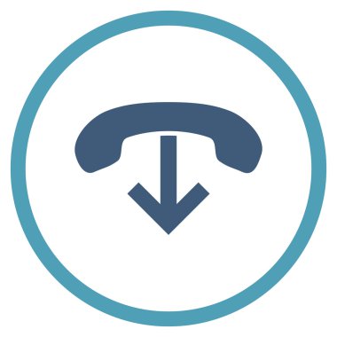 Telefon Hang Up Düz Yuvarlak Vektör Simgesi