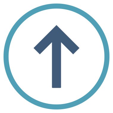 Yukarı Ok Düz Yuvarlak Vektör Simgesi