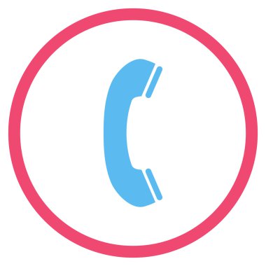 Telefon alıcı düz yuvarlak vektör simgesi