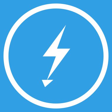 Electric Strike Düz Yuvarlak Vektör Simgesi