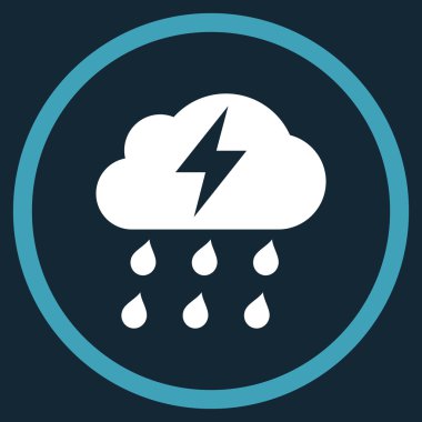 Fırtına düz yuvarlak vektör simgesi