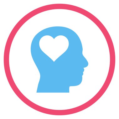 Lover Head Flat Yuvarlak Vektör Simgesi