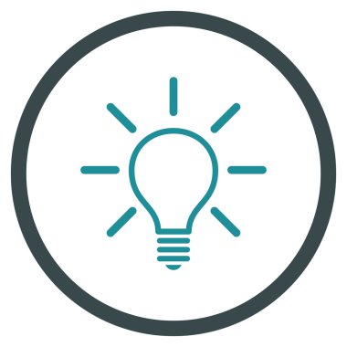 Ampul düz yuvarlak vektör simgesi