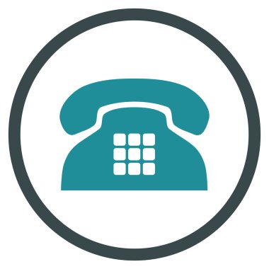 Ton Telefon Düz Yuvarlak Vektör Simgesi