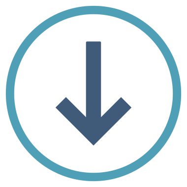 Aşağı Ok Düz Yuvarlak Vektör Simgesi