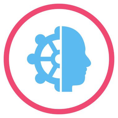 Zeka Düz Yuvarlak Vektör Simgesi