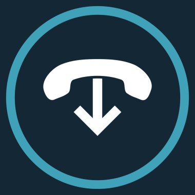 Telefon Hang Up Düz Yuvarlak Vektör Simgesi