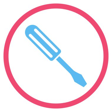 Tornavida düz yuvarlak vektör simgesi