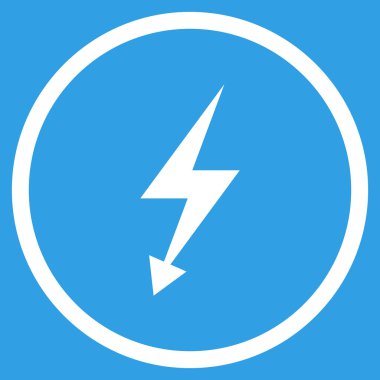 Electric Strike Düz Yuvarlak Vektör Simgesi