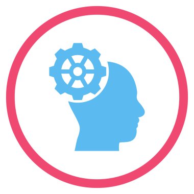 Baş Dişli Düz Yuvarlak Vektör Simgesi