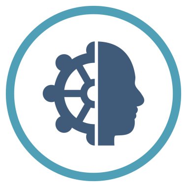 Zeka Düz Yuvarlak Vektör Simgesi