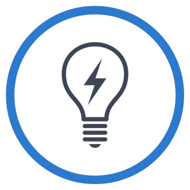 Elektrikli ampul düz yuvarlak vektör simgesi
