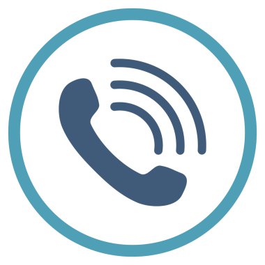 Telefon Görüşmesi Düz Yuvarlak Vektör Simgesi
