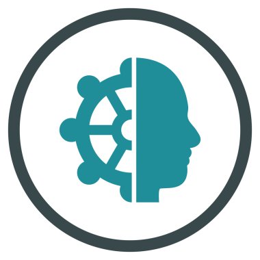 Zeka Düz Yuvarlak Vektör Simgesi