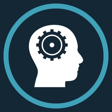 Zeka Düz Yuvarlak Vektör Simgesi