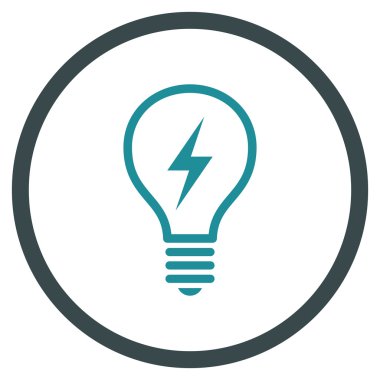 Elektrikli ampul düz yuvarlak vektör simgesi
