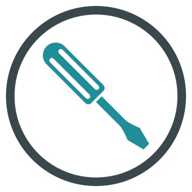 Tornavida düz yuvarlak vektör simgesi