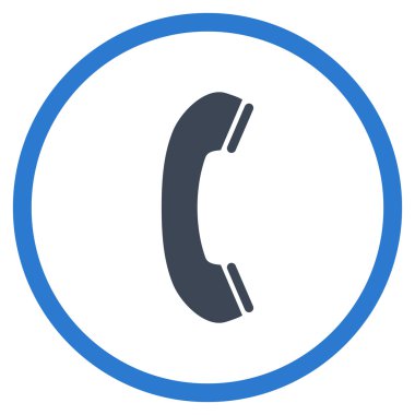 Telefon alıcı düz yuvarlak vektör simgesi