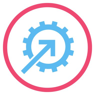 Dişli Tümleştirme Düz Yuvarlak Vektör Simgesi