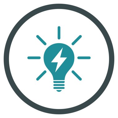 Elektrik AmpulÜ Düz Yuvarlak Vektör Simgesi