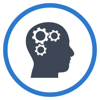 Beyin Dişlileri Düz Yuvarlak Vektör Simgesi