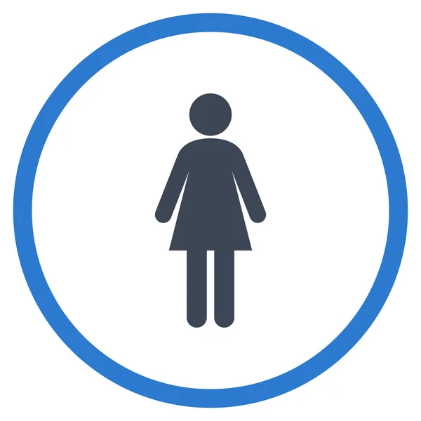 Woman Flat Rounded Vector Icon — ストックベクタ