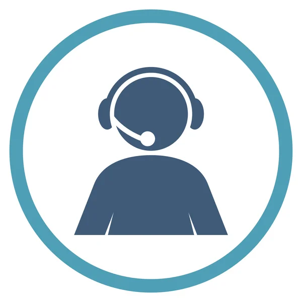 Call Center Operator plat afgeronde Vector Icon — Stockvector