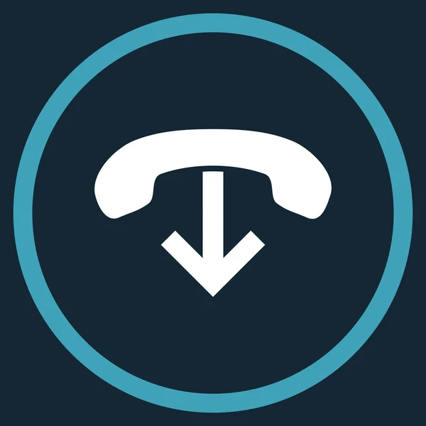 Telefoon hang up plat afgerond vector pictogram — Stockvector