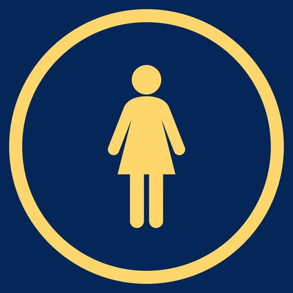 Женщина с плоским круглым векторным символом — стоковый вектор