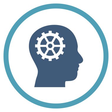 Zeka Düz Yuvarlak Vektör Simgesi