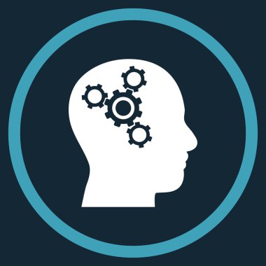 Beyin Mekaniği Düz Yuvarlak Vektör Simgesi