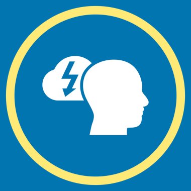 Brainstorming Düz Yuvarlak Vektör Simgesi