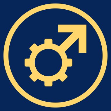 Teknolojik Potence Flat Yuvarlak Vektör Simgesi