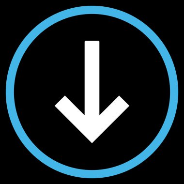 Aşağı Ok Düz Yuvarlak Vektör Simgesi