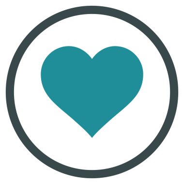 Love Heart Flat Rounded Vektör Simgesi