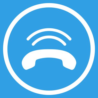 Telefon zil düz yuvarlak vektör simgesi