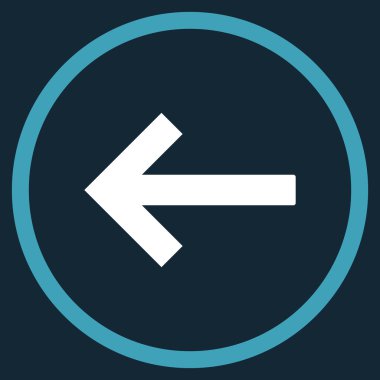 Sol Ok Düz Yuvarlak Vektör Simgesi