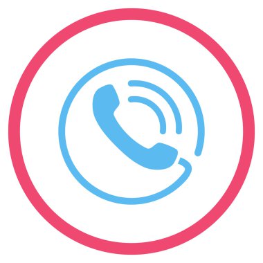 Telefon Görüşmesi Düz Yuvarlak Vektör Simgesi
