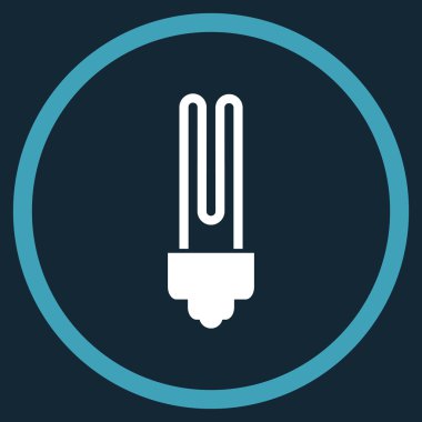 Floresan Ampul Düz Yuvarlak Vektör Simgesi