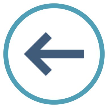 Sol Ok Düz Yuvarlak Vektör Simgesi