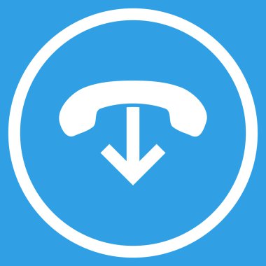 Telefon Hang Up Düz Yuvarlak Vektör Simgesi