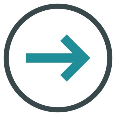 Sağ Ok Düz Yuvarlak Vektör Simgesi