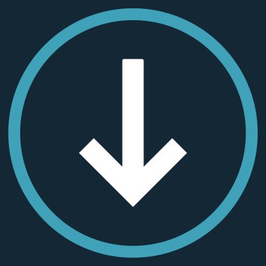 Aşağı Ok Düz Yuvarlak Vektör Simgesi