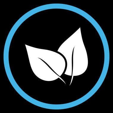 Flora Bitki Düz Yuvarlak Vektör Simgesi