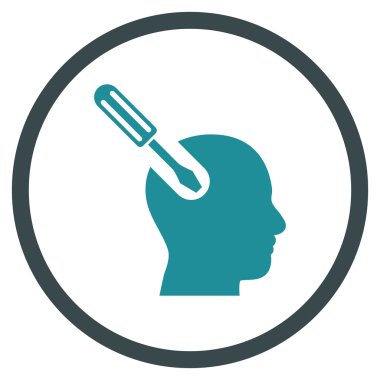 Beyin Aracı Düz Yuvarlak Vektör Simgesi