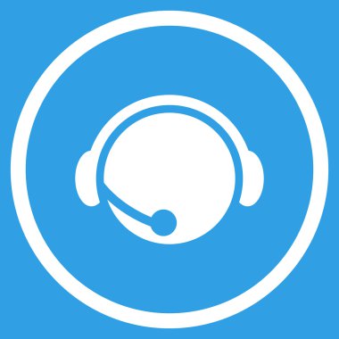 Çağrı Merkezi operatörü düz yuvarlak vektör simgesi