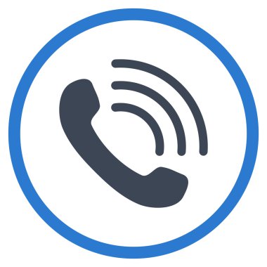 Telefon Görüşmesi Düz Yuvarlak Vektör Simgesi