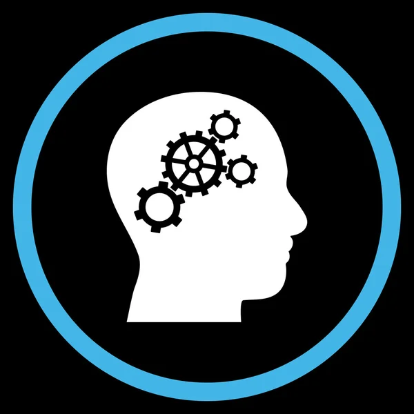 Brain Gears Flat Road Vector Icon — стоковый вектор